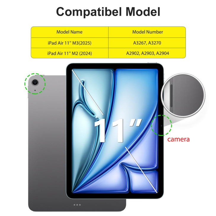 SPARIN Screen Protector for iPad Air 11 Inch M3/M2 (2025/2024, 7th/6th Generation), Auto-Alignment Frame, 9H Tempered Glass Film, Apple Pencil Compat