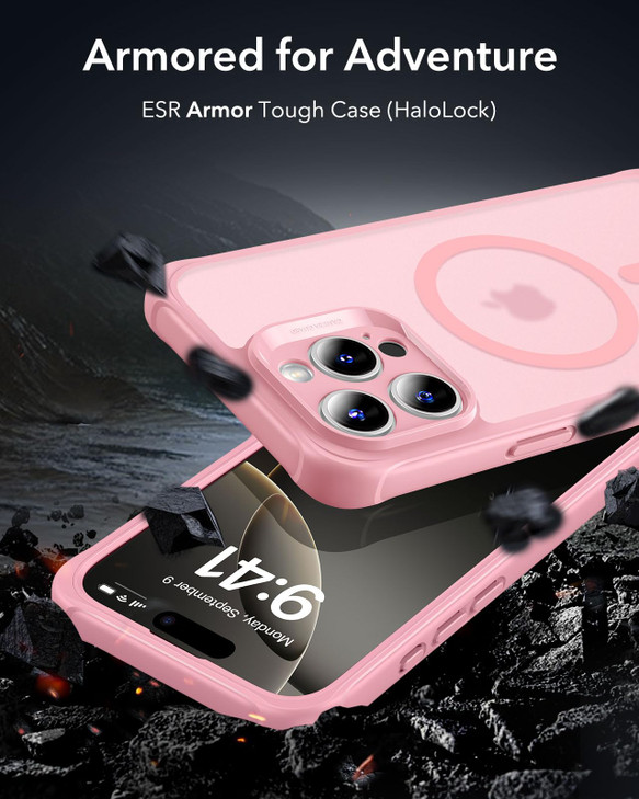 ESR for iPhone 16 Pro Max Case, Compatible with MagSafe, Full-Body Military-Grade Drop Proof Case with Built-in 9H+ Tempered Glass Screen Protector,