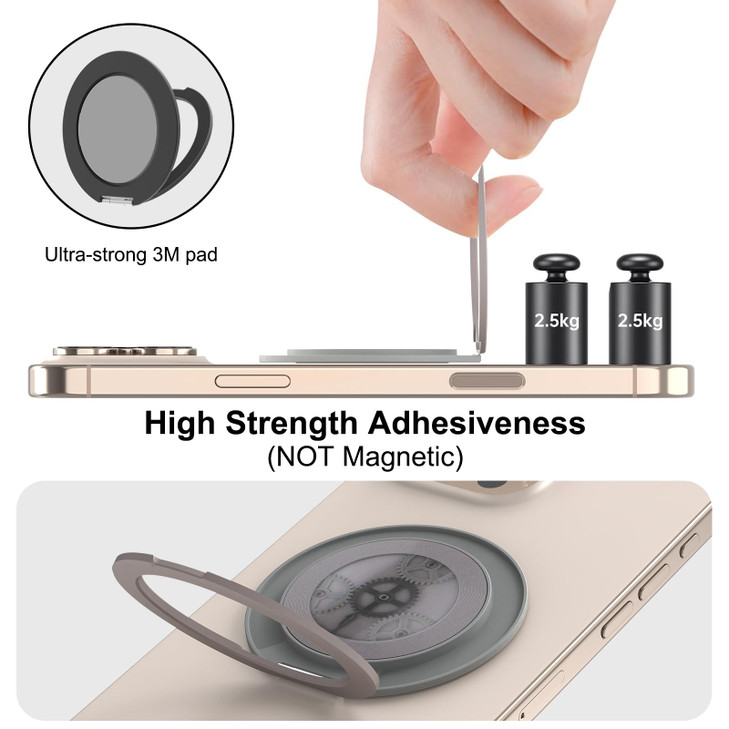 aidvaia Phone Ring Stand, Gray Metal Phone Stand, Compatible with iPhone 16/15/14/13/12 Pro Max All Models