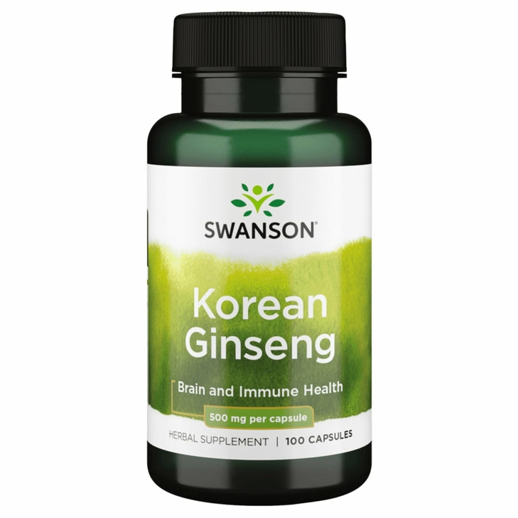 Swanson Korean Ginseng 500 Milligrams 100 Capsules