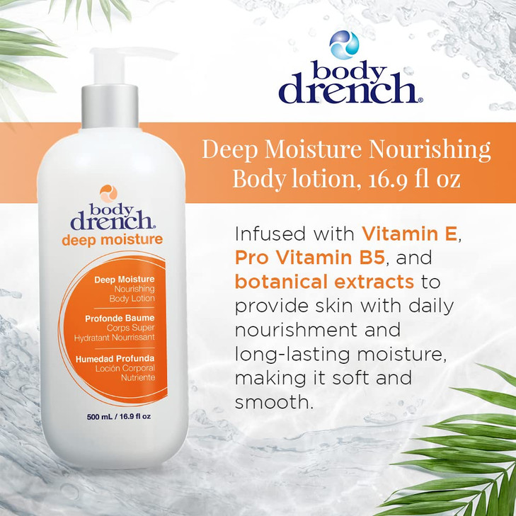 Body Drench Moisturizing Body Lotion - Nourishing & Hydrating Moisturizer Unscented Lotion for All Skin Types, Dry Skin Relief, 16.9 fl oz