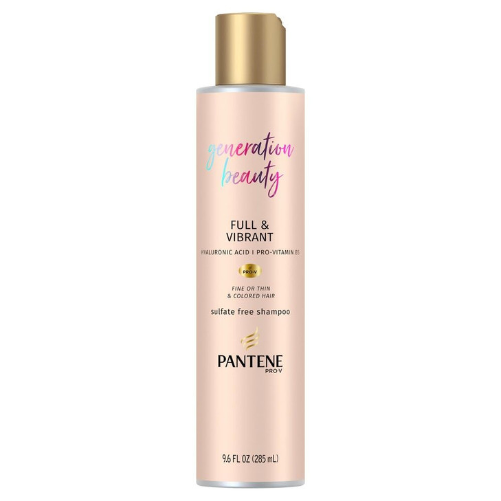 Pantene Generation Beauty Full & Vibrant Shampoo with Hyaluronic Acid, 9.6 Fl Oz