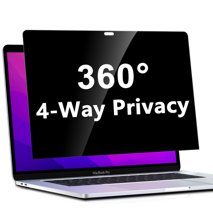 PYS 4 Way 360 Degree Macbook Air Privacy Screen for MacBook Air 13 Inch (2018-2021, M1),4 Directions Horizontal and Vertical All Around Anti Spy macb