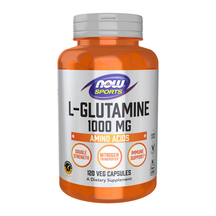NOW Foods Sports Nutrition, L-Glutamine, Double Strength 1,000 mg, Amino Acid, 120 Veg Capsules