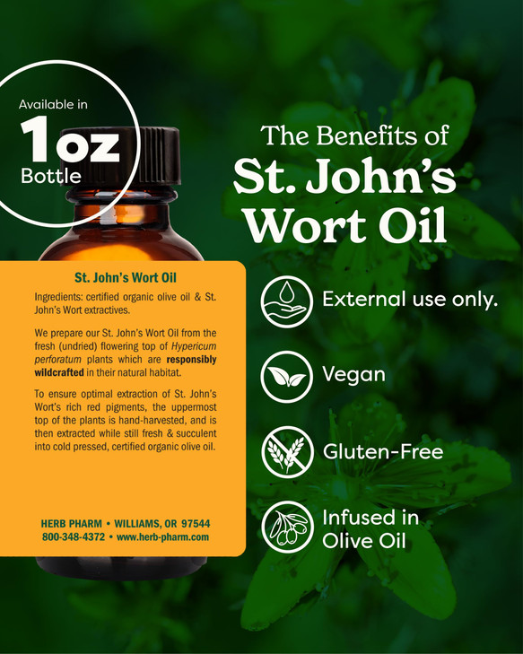 Herb Pharm St. John's Wort Topical Oil - 1 Ounce