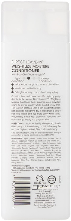 Giovanni - Conditioner Direct Leave-In Weightless Moisture For All Hair Types - 8.5 Oz.