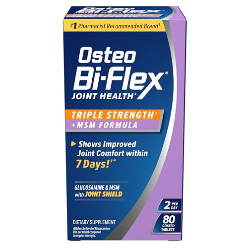 Osteo Bi-Flex Triple Strength(5) with MSM, Glucosamine Joint Health Supplement, Coated Tablets, 80 Count