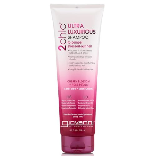 GIOVANNI 2chic Ultra-Luxurious Shampoo - Shampoo for Curly & Wavy Hair, Aloe Vera, Pro-Vitamin B5, Lauryl & Laureth Sulfate Free, No Parabens, Color
