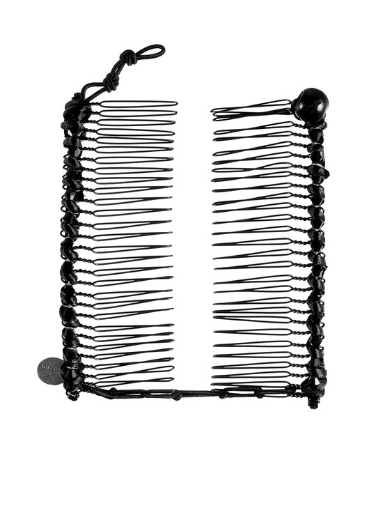 HairZing Clip | Medium Vintage Clincher Comb Tool for Thick, Thin, and Curly Hair| Stretchy Banana Hair Clips for Girls | Elastic Double Comb Clip wi