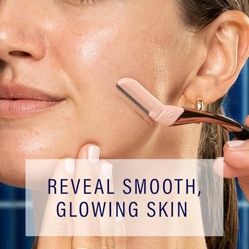 Schick Hydro Silk Dermaplaning Wand, Dermaplaning Tool for Face | Dermaplane Razor for Women Face, Eyebrow Razor, Peach Fuzz Remover, Includes 1 Weig