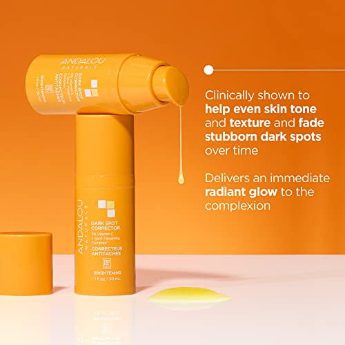 Andalou Naturals Dark Spot Corrector, Complexion Enhancing Face Serum with Vitamin C, May Help Hyperpigmentation, Reduce the Appearance of Acne Scars
