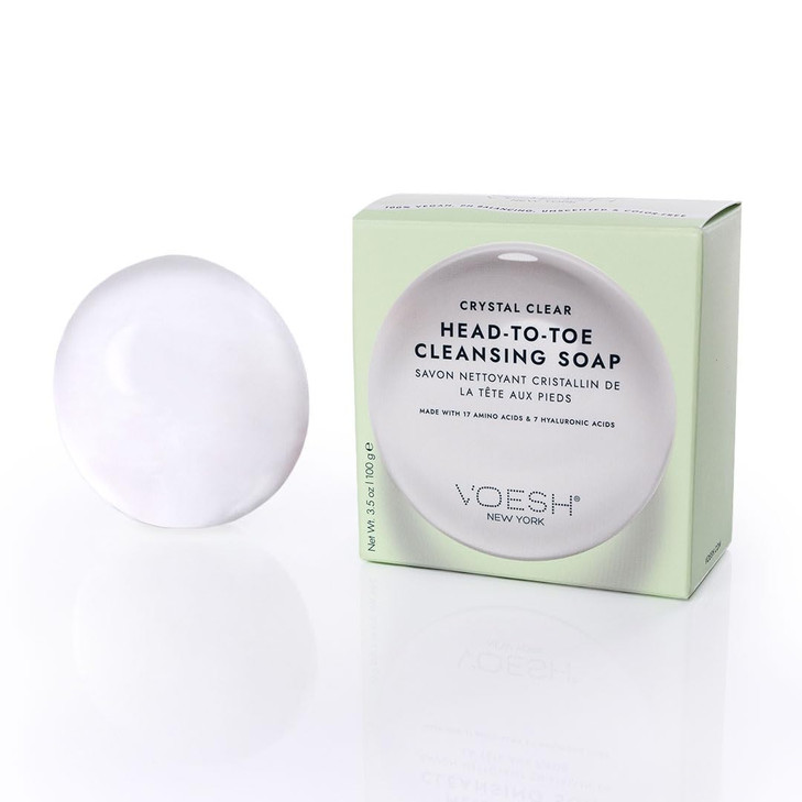 VOESH pH-Balancing Vegan Clear Soap for Sensitive Skin - Unscented, Mild Cleansing Bars for Face & Body - Gentle, Natural Soap for Women and Men - Fr