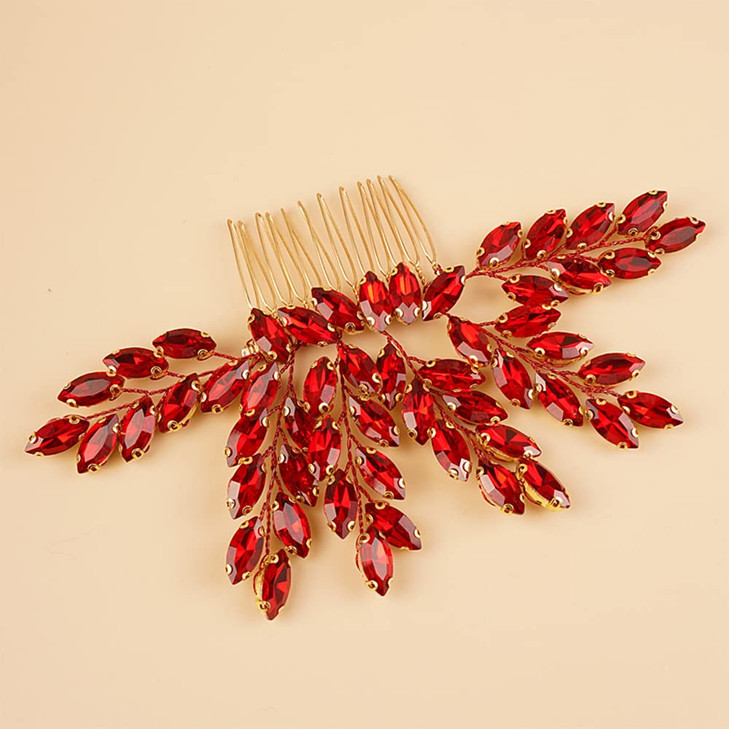 BERYUAN Green Crystal Bride Hair Comb Teardrop Crytsal Rhinestone Hair Piece Wedding Hair Accessories with Crytsal Rhinestone Bridal Hair Side Comb f