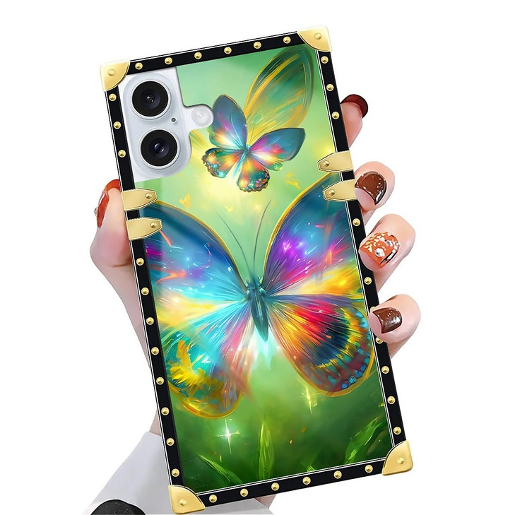 Yuning419 Case Compatible with iPhone 16 Plus Case,Luxury Soft TPU & Hard PC Back for Girls Women,Shockproof Protective Cover,Colorful Butterfly