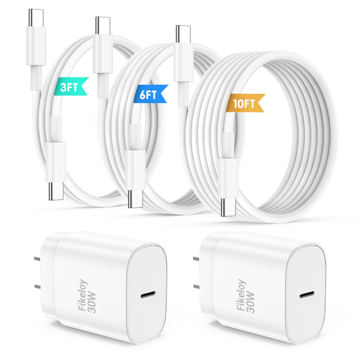 iPhone 17 16 Pro Max Charger Fast Charging USB C Charger Block, 30W USB-C Chargers with 3/6/10FT Type C Fast Charging Long Cable Cord for iPhone 17 1