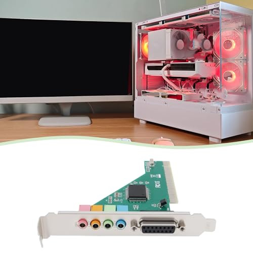Be In Your Mind 1Pc CMI8738 4.1 Channel 5.1 Surround 3D PCI Sound Audio Cards MIDI Compatible with Windows XP/7/8/10 Desktop Internal Audio Karte