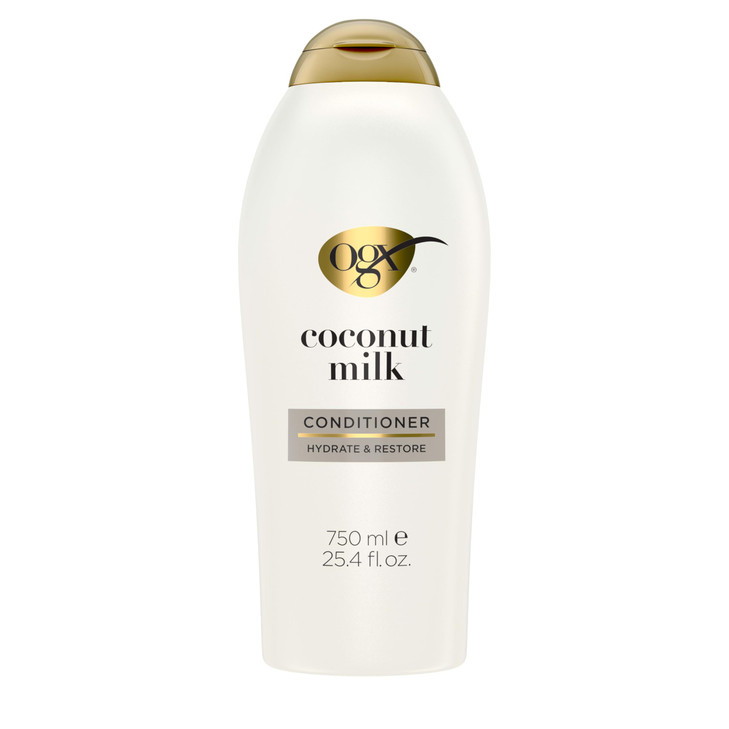 OGX Nourishing + Coconut Milk Conditioner, Hydrating & Restoring Conditioner Moisturizes for Soft Hair After the First Use, Paraben-Free, Sulfate-Fre