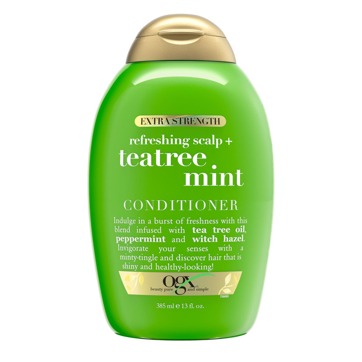 OGX Extra Strength Refreshing Scalp + Teatree Mint Conditioner, Invigorating Conditioner with Tea Tree & Peppermint Oil & Witch Hazel, Paraben-Free,