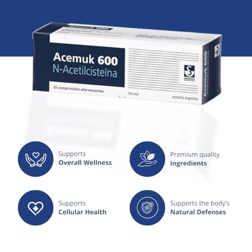 Acemuk N-Acetylcysteine - NAC 600 mg - nac Supplement n-Acetyl cysteine - Antioxidant & Glutathione Support - 20 Easy-to-Absorb Tablets (1 Pack)