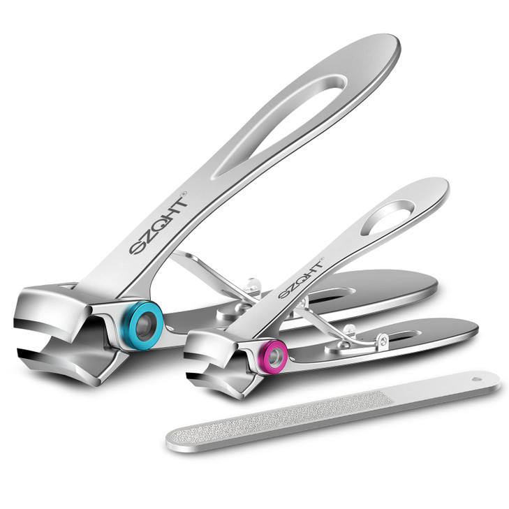 SZQHT Extra Wide Jaw Opening Nail Clippers for Thick Nails Cutter for Ingrown Toenail Clippers & Fingernails Manicure Set,Pedicure Kit,Men & Women(Si