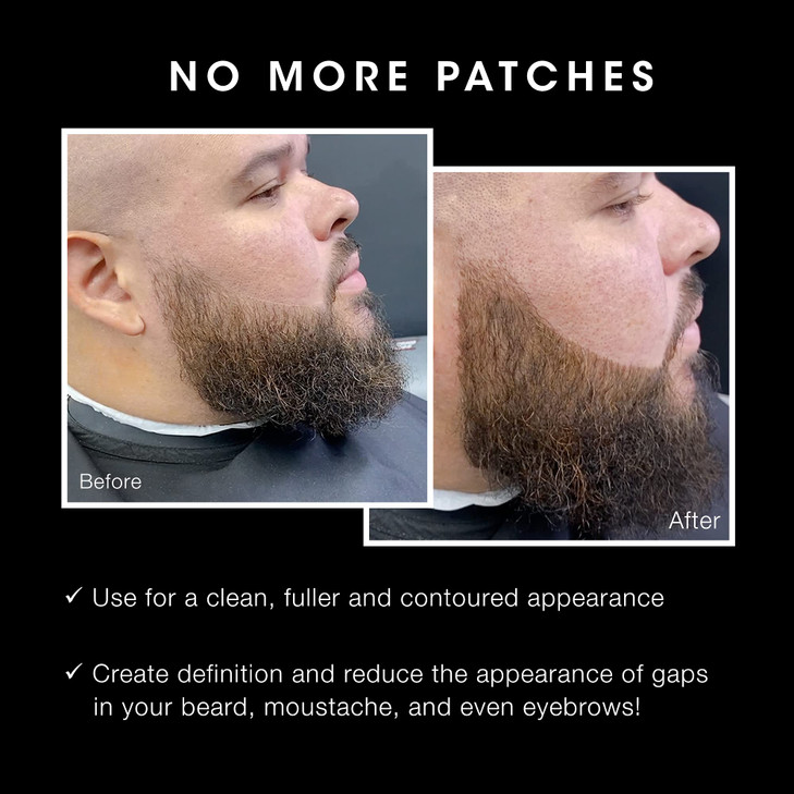 Pacinos Beard Pencil Filler - Water Proof, Long Lasting Coverage & Natural Finish - Beard, Moustache & Eyebrows - Micro-Fork Tip for Seamless Applica