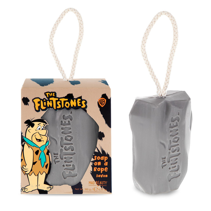 The Flintstones Fred Soap On A Rope  MAD Beauty  Warner | Cedarwood & Lime Scent, Fun Bath Accessory | Gift for Fans of Classic Cartoons, Guest Bat