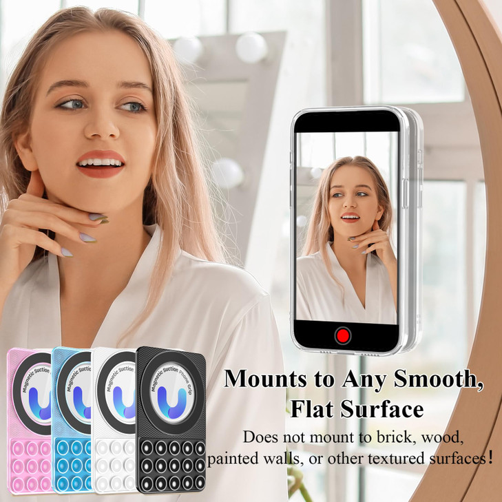 MGLK Silicone Suction Phone Case Magnetic Mount - Hands-Free, Strong Grip Holder for Selfies and Videos - Durable, Easy to Use - iPhone and Android C