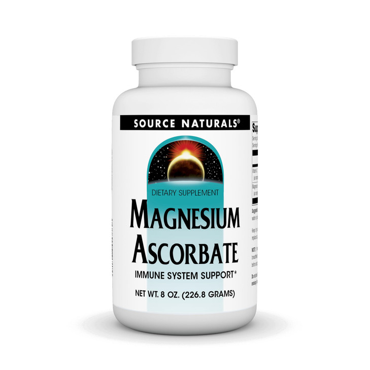 Source Naturals Magnesium Ascorbate Crystals - Non-Acidic Vitamin C - 8 Ounce Powder