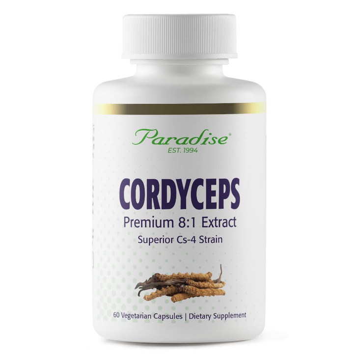 Paradise Herbs Cordyceps CS-4 Extract, Super Potent, Ultra Pure, Vegan Antioxidant, Non GMO, Gluten Free, 60 Vegetarian Capsules