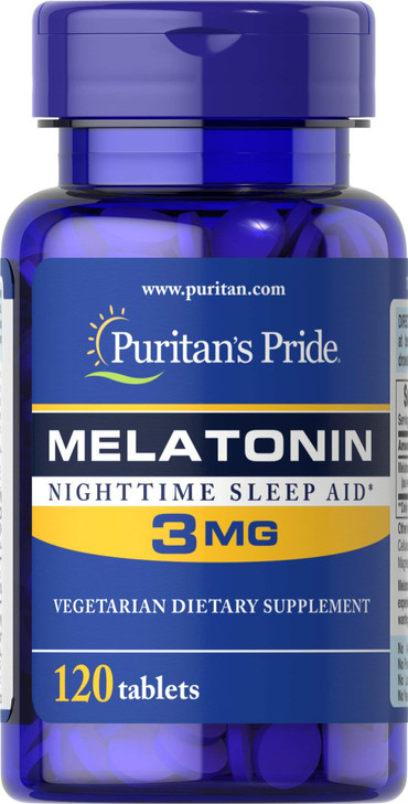 Puritans Pride Melatonin 3 Mg Tablets, 120 Count