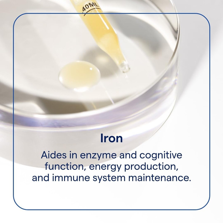 Trace Minerals Ionic Iron - Liquid Drops for Healthy Mindset, Immune System & Energy Support - Trace Minerals - Derived from Ferrous Sulfate - 1.9 fl