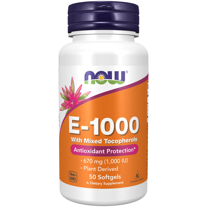 NOW Foods Supplements, Vitamin E-1,000 IU Mixed Tocopherols, Antioxidant Protection*, 50 Softgels