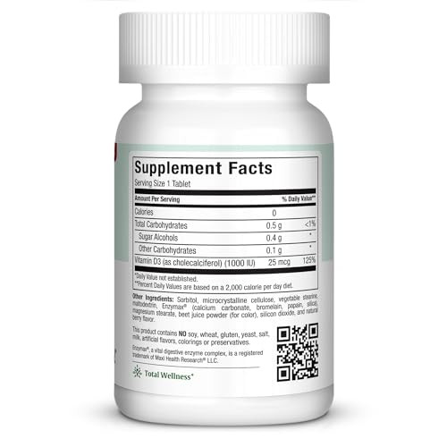 Maxi Health Chewable Vitamin D 1,000 IU - Chew-D-Max - Vitamin D3 for Kids and Adults - Kosher - 100 Chewables - Natural Berry Flavor