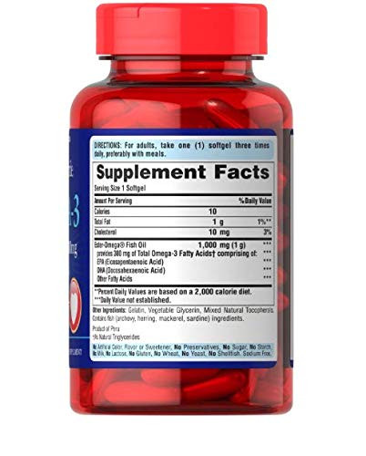 Puritans Pride Omega-3 Fish Oil 1000 Mg, 100 Count
