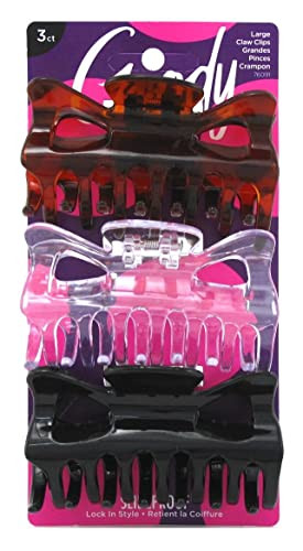 Goody Classics Large Rectangle Claw Hair Clip 3 Count (Pack of 3)