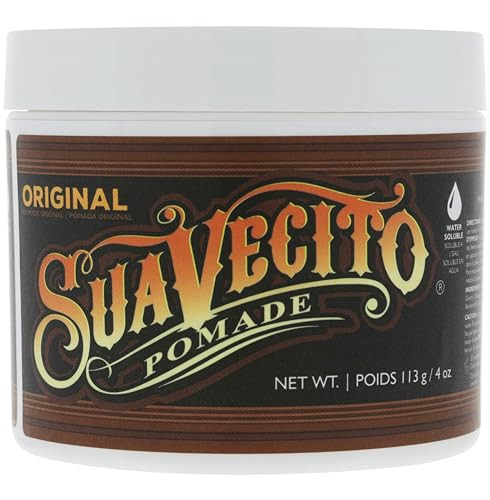 Suavecito Pomade Original Hold For Men 4 oz, 1 Pack - Medium Shine Water Based Wax Like Flake Free Hair Gel - Easy To Wash Out - All Day Hold For All