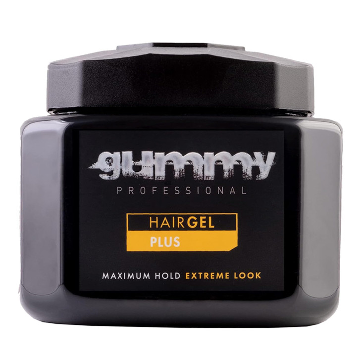 Gummy Professional Plus Hair Gel for Men and Women  Strong Hold Styling Gel for Slick Back Looks, Curls, Braids, Twists, and Edge Control  Clear Ge