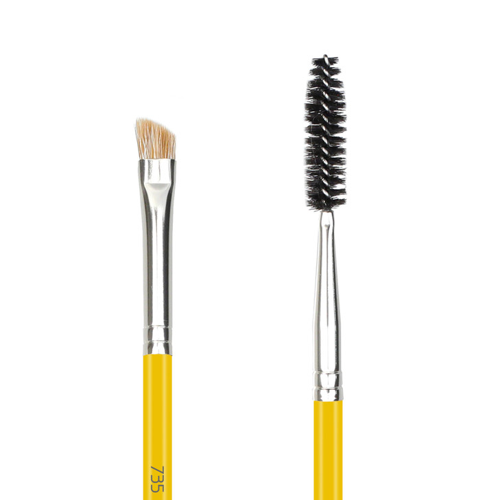 Bdellium Tools Professional Makeup Brush - Studio Series 735 Double-Ended Brow/Lash - With Mix of Soft Synthetic & Natural Fibers, For Eyes Daily Gr