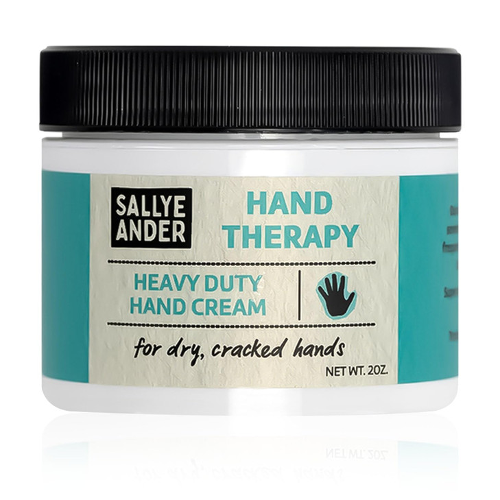 SALLYEANDER Heavy Duty Hand Therapy Cream - 2oz - Best Hand Cream for Dry Cracked Hands - Moisturize Dry Skin - Scented with Natural Essential Oils -
