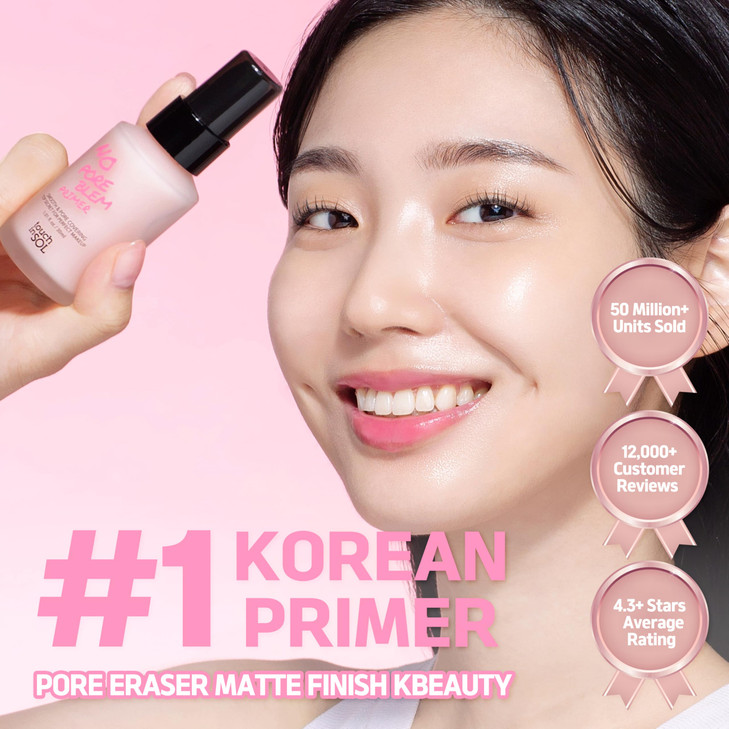 TOUCH IN SOL No Poreblem Primer  Pore Primer for Korean Makeup, Mattifying Primer for Oily Skin, Pore Eraser for Large Pores, Blurring Finish from K