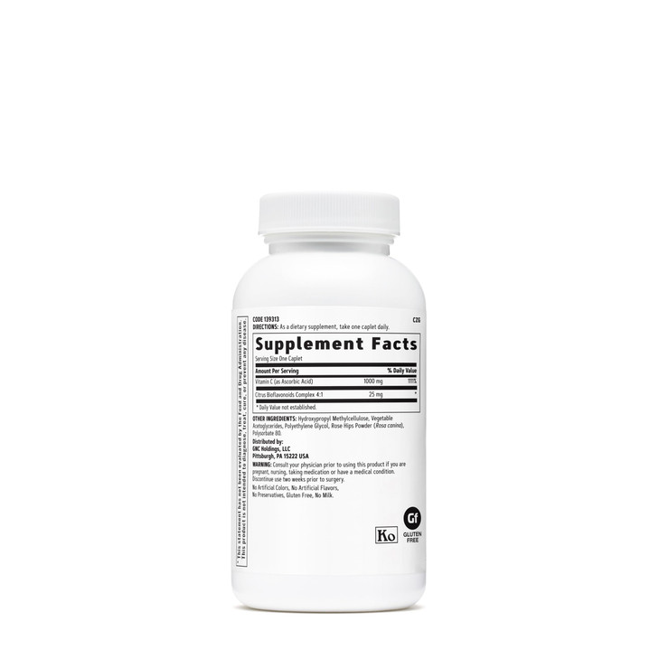 GNC Vitamin C 1000mg, 90 Caplets, Provides Immune Support