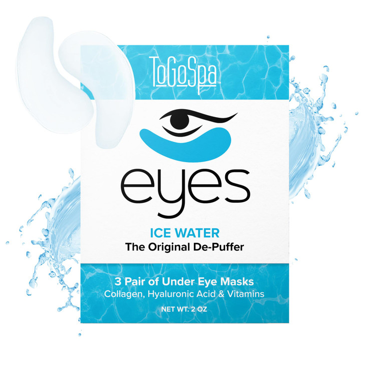 Ice Water EYES by ToGoSpa  Premium Anti-Aging Collagen Gel Pads for Puffiness, Dark Circles, and Wrinkles  Under Eye Rejuvenation for Men & Women -