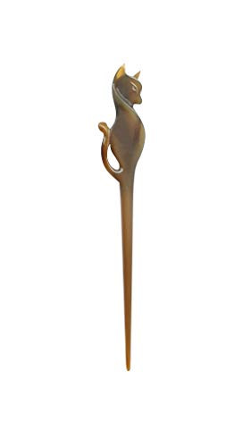 Marycrafts Black Buffalo Horn Hair Stick, Hair Accessories, Hair sticks for women Handmade 7.2"