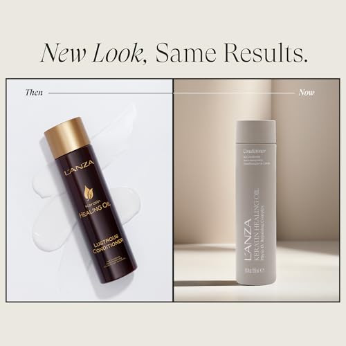 L'ANZA Keratin Healing Oil Conditioner for Dry Damaged Hair, Moisturizing, Detangles, Reduces Breakage, Adds Shine, Anti-Frizz, Color Safe Anti-Humid