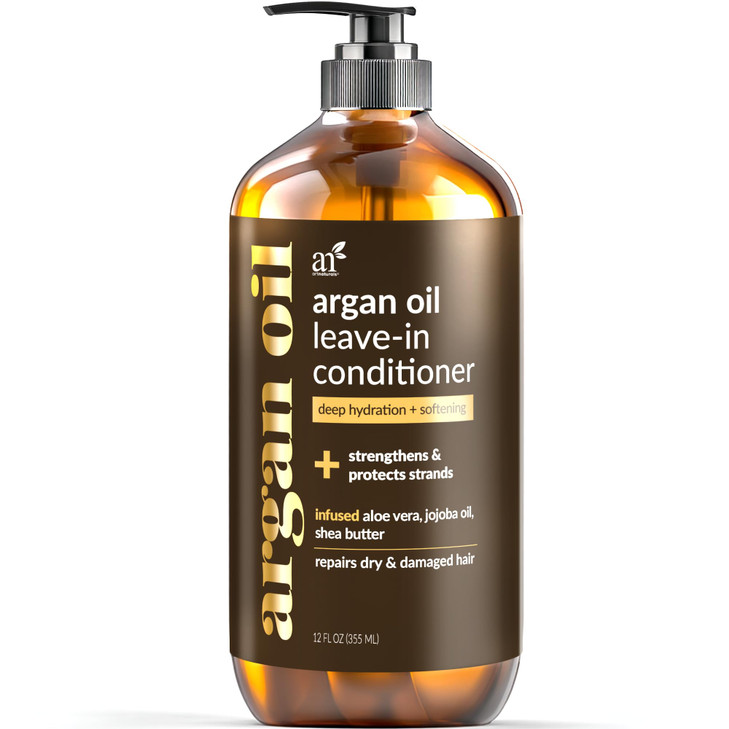 Artnaturals Argan Oil Leave-In Conditioner - (12 Fl Oz / 355ml) - Made with Organic and Natural Ingredients - for All Hair Types  Treatment for Dama