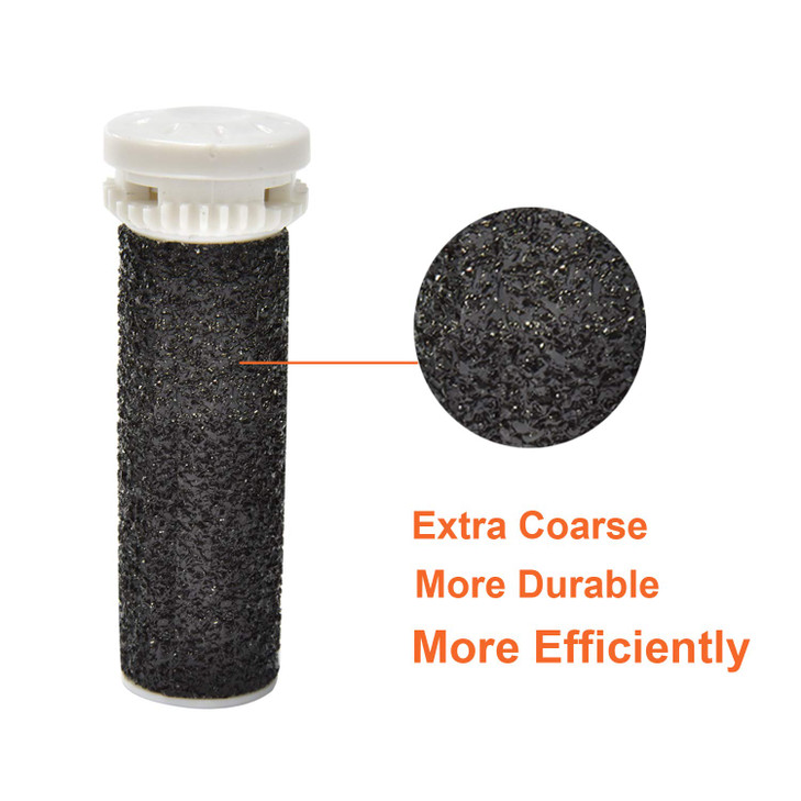 4 Pack Black Replacement Roller Refills Compatible with Scholl Express Pedi Foot Smoother-Extra Coarse