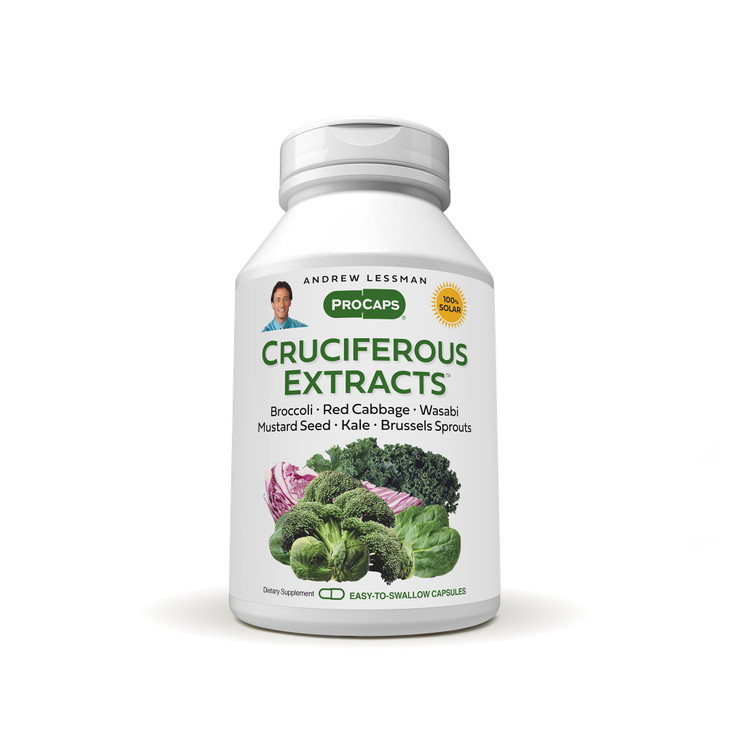 ANDREW LESSMAN Cruciferous Extracts 30 Capsules - High Levels of Glucosinolates and Sulforaphane from Broccoli, Red Cabbage, Mustard Seed, Wasabi, Br