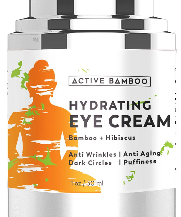 Active Bamboo Anti Aging Eye Cream Dark Circles Wrinkles Eye Bags Fine Lines Puffiness. Best Anti Aging Eye Cream Moisturizer for Wrinkles, Crows fee