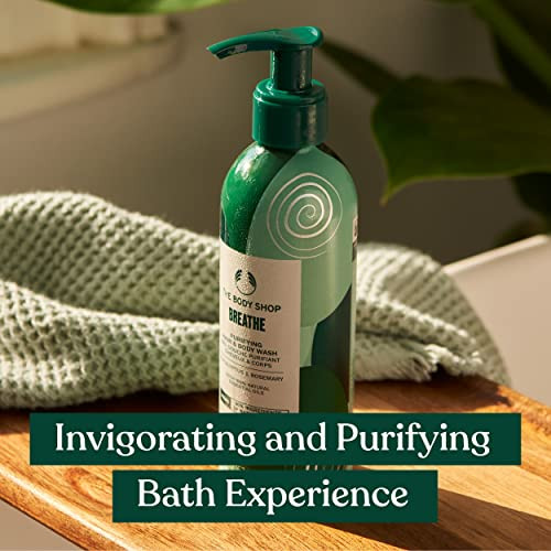The Body Shop Breathe Purifying Hair and Body Wash, Eucalyptus and Rosemary  Invigorating Bath Experience  Vegan  6.7oz