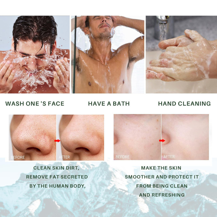 Lanthome All Natural Bar Soap for Men, Moisturizing Mens Bar Soap 100g, Cedar Citrus Smell Fresh Men's Exfoliating Body Wash Bath Soap with Shea Butt